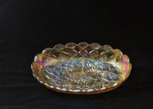yellow oval pansies dish