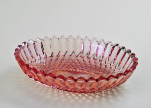 pink oval dish