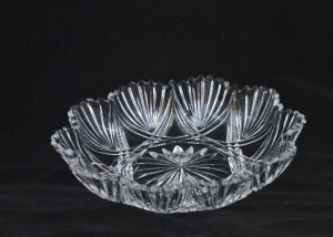small clear glass dish