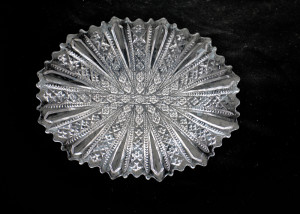 oval dish with pattern of diamonds